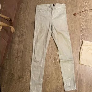Metallic skinny pants